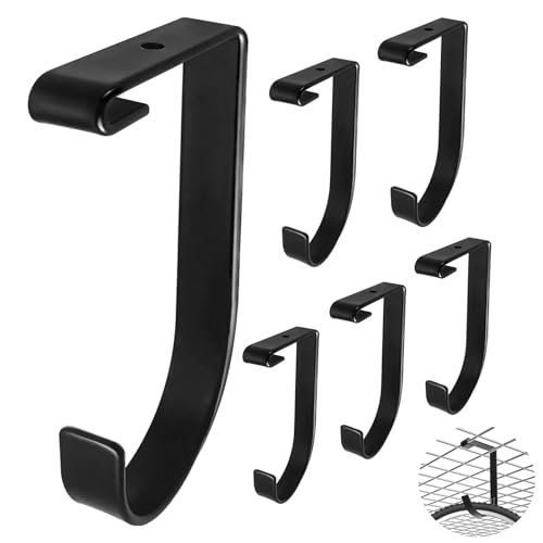 6-Pack Heavy-Duty Bike Hooks for Garage, Ceiling & Wall Storage, Holds up to 50 lbs, Black