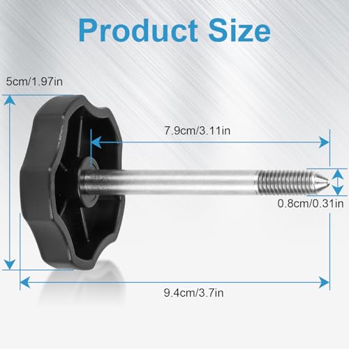 2 PCS Soft Top Window Frame Screws Door Surround Knobs with Pin Compatible with for 1997-2018 Jeep Wrangler TJ JK JKU Door Surrounds Screws Kit - size: Long 2 PCS