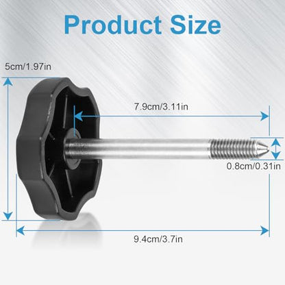 2 PCS Soft Top Window Frame Screws Door Surround Knobs with Pin Compatible with for 1997-2018 Jeep Wrangler TJ JK JKU Door Surrounds Screws Kit - size: Long 2 PCS