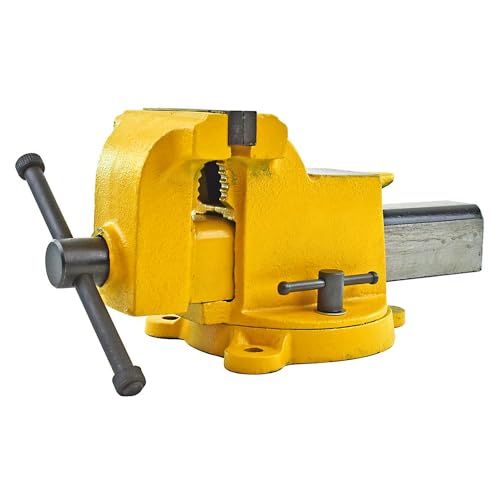 Yost Vises 908-HV All Steel Combination Vise | 8 Inch Jaw Width Pipe and Bench Vise |Secure Grip with Swivel Base | Made of Structural Cast Steel | High Visibility Safety Yellow - size: 8", style: High-Visibility Heavy Duty
