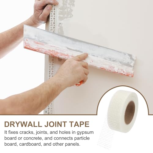 PATIKIL Drywall Repair Mesh Tape, 2 inch x 164 ft Fiberglass Repair Patch Self-Adhesive Dry Wall Joint Tape 6 Mesh Wall Hole Crack and Seam Patch, White - size: 2 inch x 164 Feet