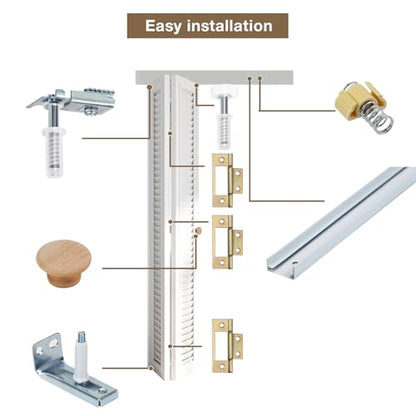 Bifold Door Hardware Kit, 24-Inch Bi-fold Closet Door Track Kit Bifold Closet Door Hardware Kit Folding Door Hardware Repair Replacement Tool Kit - size: 24 Inch Track