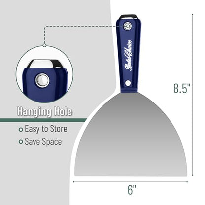 Bates- Putty Knife, 6-Inch, Carbon Steel, Flexible, Metal Scraper, Spackle Knife, Drywall Spackle, Metal Paint Scraper Tool, Putty Knife Scraper, Wall Scraper - color: Navy Blue, size: 6 Inch