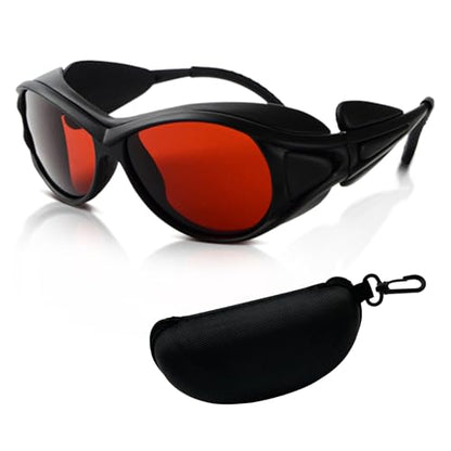 IPL & Laser Safety Glasses 190-550nm - Professional Protective Goggles for Laser Hair Removal, Tattoo & Eyebrow Removal, Eye Protection for Cosmetology Operators - color: Red-1