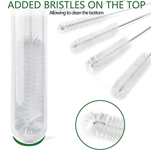 CiaraQ Bottle Cleaning Brushes, 8 Inch Nylon Tube Brush Set, Cleaner for Narrow Neck Bottles Cups with Hook, Set of 13pcs, White - color: White, size: 8.0 Inch (13pcs)