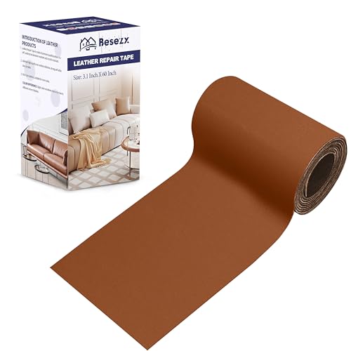 Besezx Leather Repair Patch Tape Kit, Self Adhesive Leather Repair for Furniture, Couch, Sofa, Car Seats,Office Chair,Vinyl Repair Kit.3.1inx60in - color: Light Brown, size: 3.1 in X 60 in