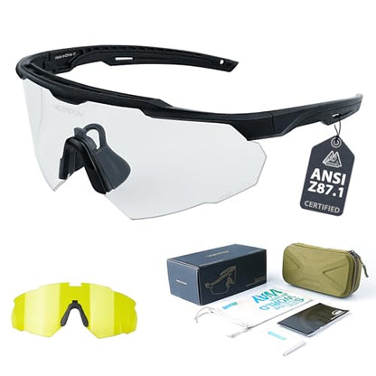 Shooting Glasses Anti Fog with High Definition Lenses, ANSI Z87+ Certified Tactical Safety Glasses for Men Women - color: D1-clear / Yellow
