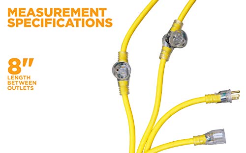 Coleman Cable 9001 14/3 STW Cord Runner Extension Cord, 25-Foot