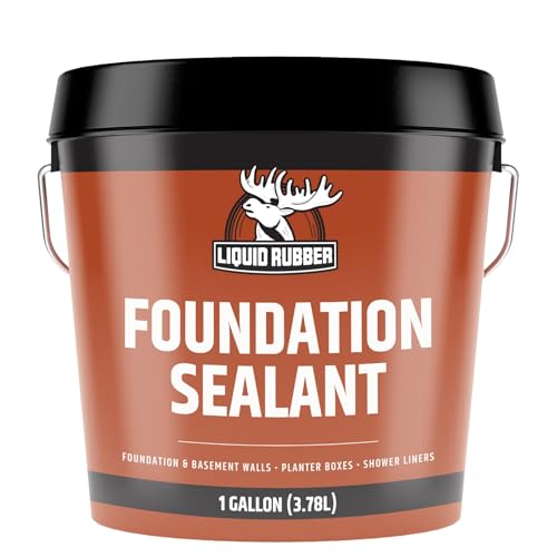 Liquid Rubber Basement and Foundation Repair Sealant - Waterproof Concrete Sealer & Crack Filler - Flexible Coating for Indoor & Outdoor Use - Waterproofing Paint - Black, 1 Gallon - size: 1 Gallon