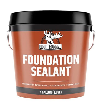 Liquid Rubber Basement and Foundation Repair Sealant - Waterproof Concrete Sealer & Crack Filler - Flexible Coating for Indoor & Outdoor Use - Waterproofing Paint - Black, 1 Gallon - size: 1 Gallon