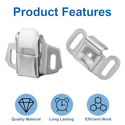 1 Pack Replacement Roller Mailbox Catch Latch, Hardware Roller Wheel Spring Door Catch Latch Screws for Cabinet Doors/RV Camper Kitchen