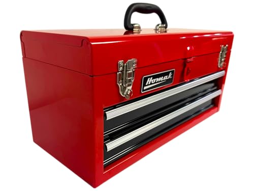 Homak 2 Drawer Ball Bearing Toolbox Chest, Red, 20 Inches - color: Red, size: 2-Drawer