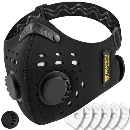 FIGHTECH Dust Mask – Reusable Face Mask with Carbon Filters & Air Valves for Woodworking, Construction & Moving