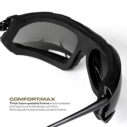 Glove Station Optic Max - Anti-fog Protective Eyewear for Men - Safety Glasses with 3 Lens Options - Clear, Amber or Gray - color: Gray
