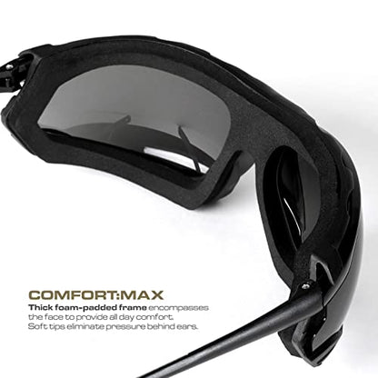 Glove Station Optic Max - Anti-fog Protective Eyewear for Men - Safety Glasses with 3 Lens Options - Clear, Amber or Gray - color: Gray