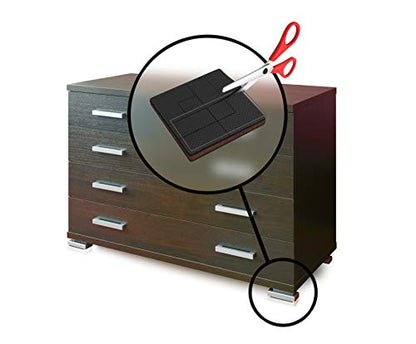 Slipstick GorillaPads 4 Inch Non Slip Furniture Gripper Pads (Pre-Scored to Cut to Size) Stops Sliding and Protects All Hard Floor Surfaces, Optional Self-Stick Adhesive, Square, CB140 - size: 4" Pre-scored