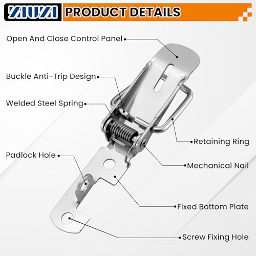 2PCS 90-Degree Angle Latch, Stainless Steel Corner Latch with Keyhole, Tool Box Hood Clasp Buckle Lock Latch with Screws for Case Box Closet - size: 2 Pack