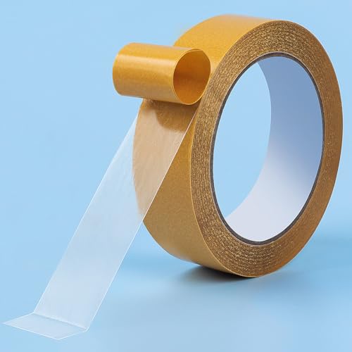 Ultra-Thin Clear Double Sided Tape Heavy Duty 1.58Inch X 66Feet Two Sides Strong Stick Mounting Adhesive Tape For Rug Fixed,DIY Crafts,Poster,Arts,Fixed Clothes,Paste Photo,Scrapbook,Gift Wrap - size: 1.58inch X 66feet