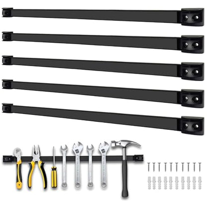 24" Magnetic Tool Holder, 5 Packs Magnetic Storage Strips Magnet Bar PVC Coated for Garage Tool Organizer Mounted Hanging Strip,Heavy Duty of Holder Easy to Install - style: 24IN-5 PACK