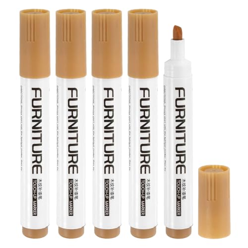 uxcell Furniture Markers Touch Up, 5pcs Furniture Repair Kit Wood Filler Sticks Wood Markers for Scratches Wooden Floor Table Cabinet Laminate Frames, Bamboo - color: Bamboo