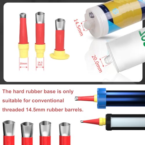 30Pcs Caulking Finisher Kit, Caulking Nozzle Tips Stainless Steel 18 Caulking Nozzle Applicators with 8 Connector Caulking Guns and 4 Grout Scraper for Bathroom Kitchen Doors Windows - size: 30pcs