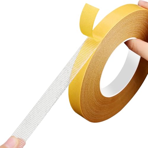 CHENYA Double Sided Tape Heavy Duty,0.39" X 66 Ft,Strong Carpet Tape with Fiberglass Mesh,Super Sticky Clear Two Sided Tape for Mounting Crafts,Carpet,Picture,Wallpaper,Balloon - size: 0.39" x 66FT