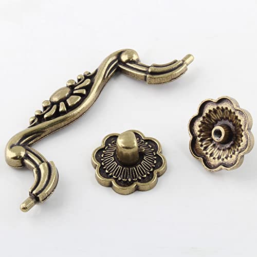 Uenhoy 6 Pcs 3.75 Inch Vintage Drop Bail Drawer Pulls Bail Handle Drop Pulls Antique Bronze Cabinet Pull Handles (3.75" Hole Spacing, 4.5" Total Length) - size: 3.75 Inch Hole Spacing