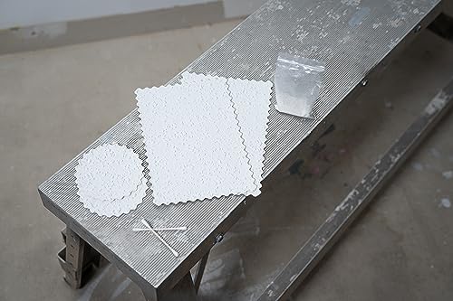 Hyde 09954 Popcorn Ceiling Patch Repair Kit, White, 2 9x6-inch Patches, 2 4-inch Round Patches, 2 Ounces of Joint Compound Drywall Mud, 2 Cotton Swabs - size: 2 9x6-inch Patches,, style: Peel and Stick