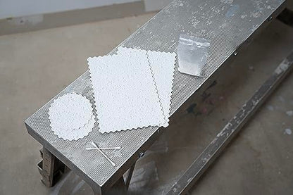 Hyde 09954 Popcorn Ceiling Patch Repair Kit, White, 2 9x6-inch Patches, 2 4-inch Round Patches, 2 Ounces of Joint Compound Drywall Mud, 2 Cotton Swabs - size: 2 9x6-inch Patches,, style: Peel and Stick