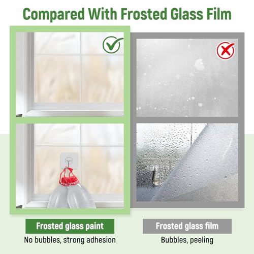 Frosted Glass Paint 35 Fl Oz Window Privacy Paint Frosted Glass Paint Kit Waterproof UV Resistant Frost Paints for Window Privacy Film Windows Frosting for Home Bathroom Kitchen Office Window Frosting - color: Frosted Glass 35oz
