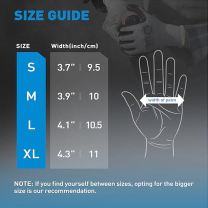S SATC ANSI A5 Cut Resistant Work Gloves Foam Nitrile Coated 1 Pair Knife Proof Gloves for Cutting, Construction, Warehouse - size: X-Large