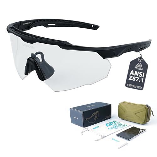 Shooting Glasses Anti Fog with High Definition Lenses, ANSI Z87+ Certified Tactical Safety Glasses for Men Women - color: A1-clear