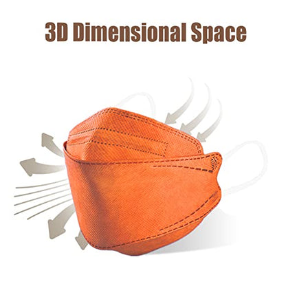 akgk KN95 Face Masks 50 Pack, 5-Ply Disposable Tangerine Face Mask Against PM 2.5 Smoke and Dust - color: Z-50 Pack-tangerine