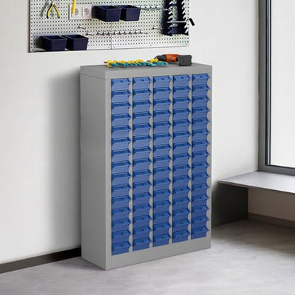 Yeeoy 75 Drawers Parts Cabinet, Bolt and Nut Tool Storage Cabinet, Steel Parts Organization Shelves with ABS Material Drawer & Labels for Tool Hardware Storage, Grey - size: 75 Drawers