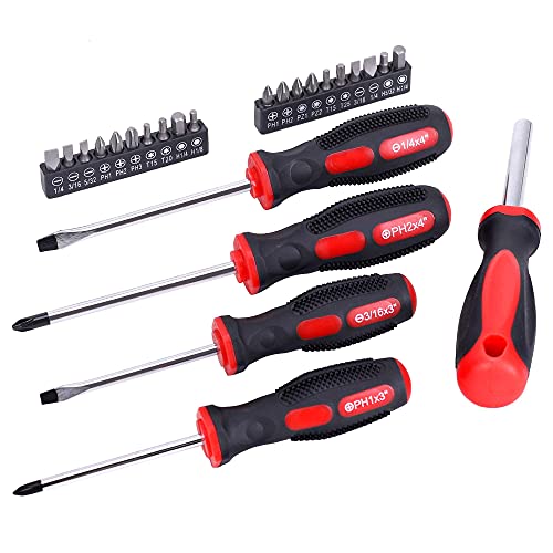 FASTPRO 215-Piece Home Repairing Tool Set with 12-Inch Wide Mouth Open Storage Bag, Household Hand Tool Kit,Red - color: Red