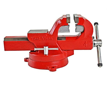 Yost Vises ADI-6 Heavy Duty Vise | 130,000 PSI Tensile Strength Austempered Ductile Iron Bench Vise | 6 Inch Jaw Width with a 360 Degrees Interlocking Swivel Base and 2 Lockdowns | Red - size: 6 Inches
