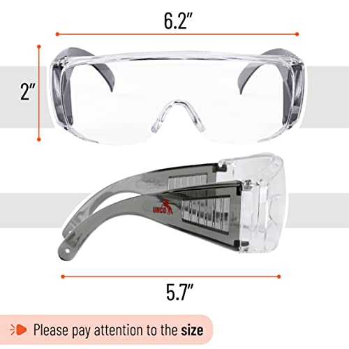 UNCO- Safety Goggles Over Glasses, Protective Goggles, Anti Fog, Work, Safety Glasses Over - color: Black, size: 1 Pack