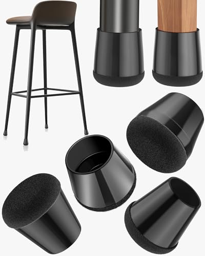 24-Pack Silicone Chair Leg Floor Protectors for Hardwood Floors -Felt Furniture Pads, Rubber Chair Leg Covers/Caps - Noise Reducing & Scratch-Proof - Round Small (Fits 14/16"-15/16" / 21-25mm), Black - color: Black, size: Round S (Fit 21–25mm)