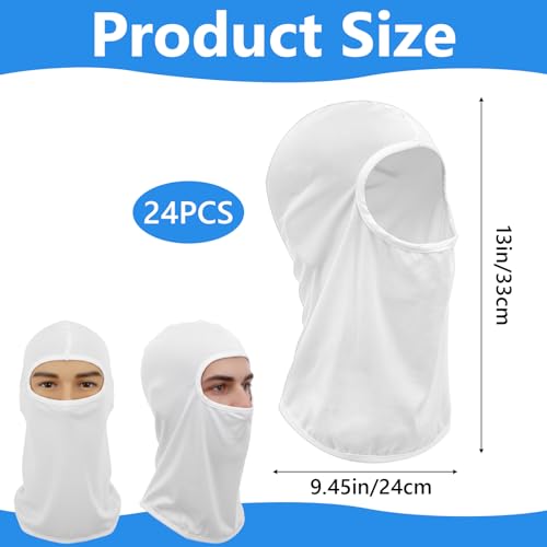 24 Pcs Painters Spray Socks, White Stretch Head Socks for Painting, Dust Hood Snug Soft Mask for Men Women, Unisex Protective Cover