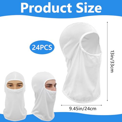 24 Pcs Painters Spray Socks, White Stretch Head Socks for Painting, Dust Hood Snug Soft Mask for Men Women, Unisex Protective Cover