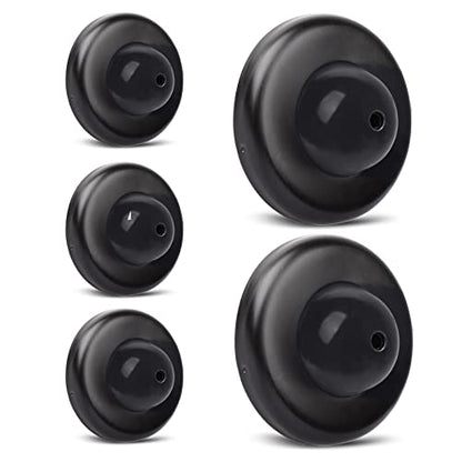 5 Pack Convex Wall Door Bumper Stop Black – 2-1/2” Outside Diameter Stainless Steel Cover with Bigger 1-1/4” Black Rubber Bumper – Easy to Install with Screw - color: Convex-Black, size: 5 Pack
