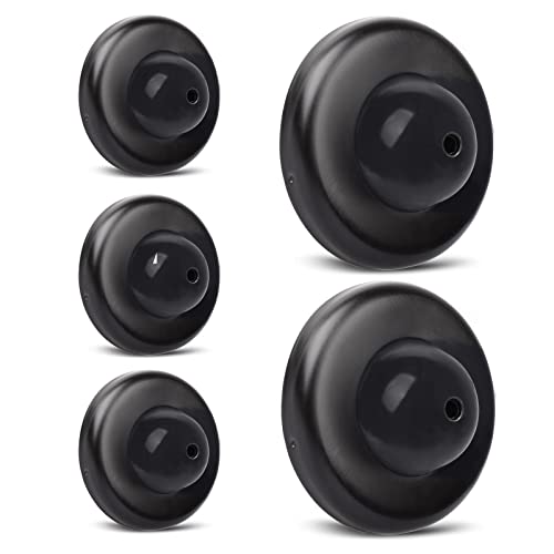 5 Pack Convex Wall Door Bumper Stop Black – 2-1/2” Outside Diameter Stainless Steel Cover with Bigger 1-1/4” Black Rubber Bumper – Easy to Install with Screw - color: Convex-Black, size: 5 Pack