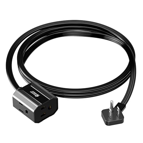 Extension Cord 6ft SUPERDANNY Mini Power Strip Ultra Right Angled Flat Plug for Tight Spaces,Indoor Extension with 3 Outlets,for Office Home Appliances,Non Surge Protector for Travel Cruise,Black - color: Black, size: 6 FT, style: Extension Cord