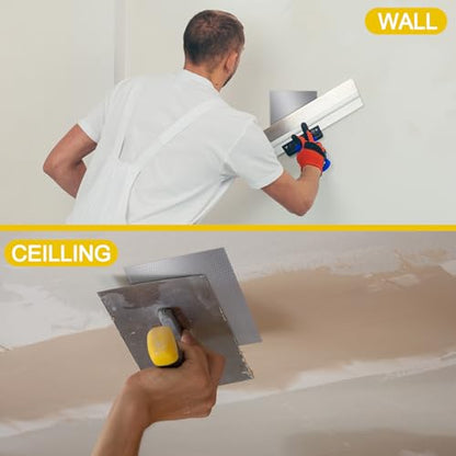 Yaocom 2 Pcs 12x12 Inch Drywall Repair Kit Self Adhesive Mesh Drywall Repair Patch Set with Sanding Pads and Scraper Heavy Duty Metal Aluminum Dry Hole Patch Tools for Large Hole Wall Ceiling Tool - size: 12 x12"