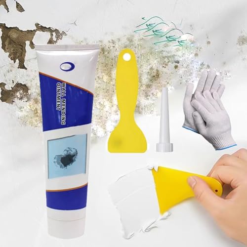 Wall Repair Kit,Best Wall Repair Kit with Scraper,Quick-Dry Drywall Patch Repair Kit,Wall Spackle Paste Mending Agent,Easy to Fill Holes,Crack,Scratch Fix,Pits (1)