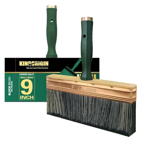 Deck Stain Brush, 9 Inch Deck Paint Brush with Threaded Handle for Extension Pole, Wide Large Brushes for Staining Wood, Fence, Walls, Lime Wash Paint Brush - color: 9 Inch