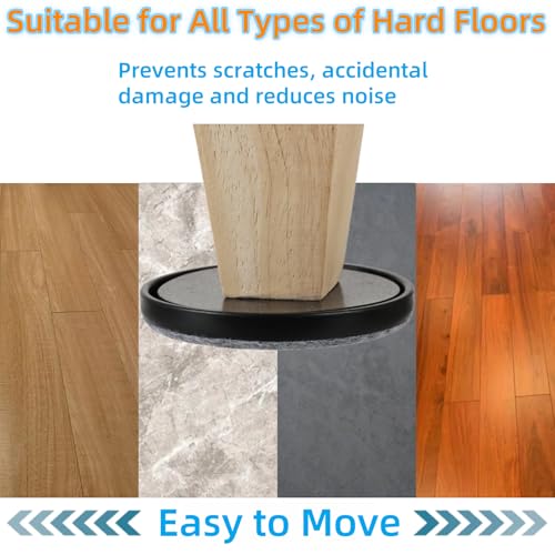 Felt Furniture Sliders for Hardwood Floors - Furnigear 4 PCS 5" Furniture Moving Pads Sliders – Heavy Duty Felt Sliders Chair Leg Floor Protectors - Move Your Furniture Easily & Safety (Gray+Black) - size: 5 inch - 4 PCS Gray