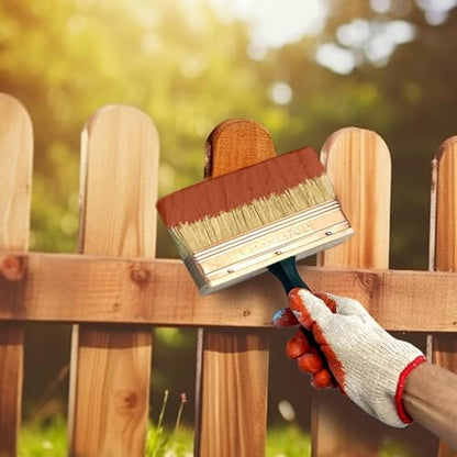 7 Inch Paint Brush, Quick Deck Brush with Threaded Handle for Extension Use, Paint Brushes for Walls, Stain Brushes for Wood, Fence and Furniture - color: 7 Inch