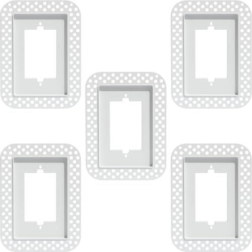 Fittes Modern Flush Wall Outlet Switch Receptacle Mount, 1 Gang, Customizable, ABS Lite, White, 5 Pack - size: 1 Gang, style: 5 Pack