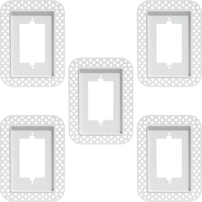 Fittes Modern Flush Wall Outlet Switch Receptacle Mount, 1 Gang, Customizable, ABS Lite, White, 5 Pack - size: 1 Gang, style: 5 Pack